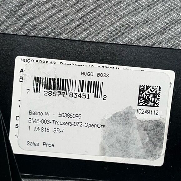 Hugo Boss Gray Trousers, Size 38 Regular New with Tags - Picture 8 of 11